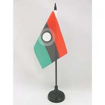 DRAPEAU DE TABLE MALAWI ANCIEN 15x10cm - PETIT DRAPEAUX DE BUREAU MALAWITE 10 x 15 cm
