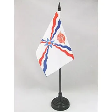 DRAPEAU DE TABLE ASSYRIE 15x10cm - PETIT DRAPEAUX DE BUREAU ASSYRIEN 10 x 15 cm