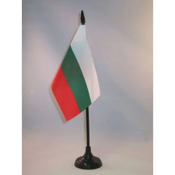 DRAPEAU DE TABLE BULGARIE 15x10cm - PETIT DRAPEAUX DE BUREAU BULGARE 10 x 15 cm