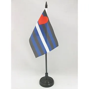 DRAPEAU DE TABLE ARC-EN-CIEL LEATHER 15x10cm - PETIT DRAPEAUX DE BUREAU BONDAGE - SM - ARC EN CIEL - RAINBOW 10 x 15 cm
