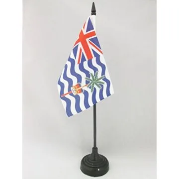 DRAPEAU DE TABLE TERRITOIRES BRITANNIQUES DE L\'OCÉAN INDIEN 15x10cm - PETIT DRAPEAUX DE BUREAU BRITANNIQUE 10 x 15 cm