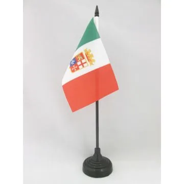 DRAPEAU DE TABLE NAVAL MILITAIRE DE L\'ITALIE 15x10cm - PETIT DRAPEAUX DE BUREAU ITALIEN 10 x 15 cm