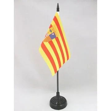 DRAPEAU DE TABLE ARAGON 15x10cm - PETIT DRAPEAUX DE BUREAU ARAGONAIS - ARAGON - ESPAGNE 10 x 15 cm