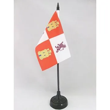 DRAPEAU DE TABLE CASTILLE-ET-LEON 15x10cm - PETIT DRAPEAUX DE BUREAU DE CASTILLA Y LEÓN - ESPAGNE 10 x 15 cm