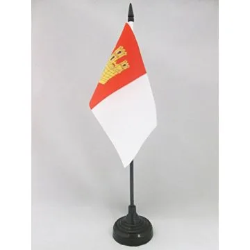 DRAPEAU DE TABLE CASTILLE-LA-MANCHE 15x10cm - PETIT DRAPEAUX DE BUREAU DE CASTILLA LA MANCHA - ESPAGNE 10 x 15 cm