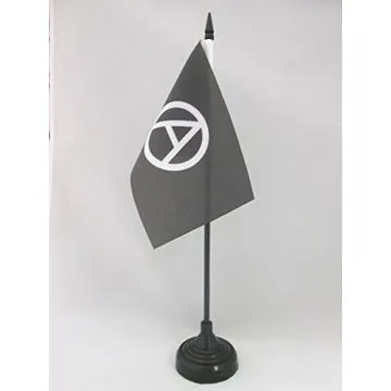 DRAPEAU DE TABLE ANARCHIE 15x10cm - PETIT DRAPEAUX DE BUREAU ANARCHIQUE 10 x 15 cm