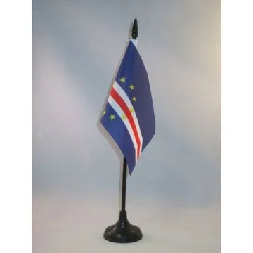 DRAPEAU DE TABLE CAP VERT 15x10cm - PETIT DRAPEAUX DE BUREAU CAP-VERDIEN 10 x 15 cm