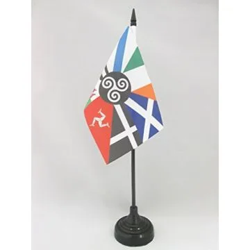 DRAPEAU DE TABLE CELTIQUE MULTI 15x10cm - PETIT DRAPEAUX DE BUREAU CELTE - PAYS CELTES 10 x 15 cm