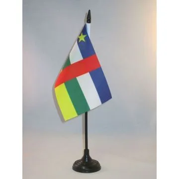 DRAPEAU DE TABLE CENTRAFRIQUE 15x10cm - PETIT DRAPEAUX DE BUREAU CENTRAFRICAIN 10 x 15 cm