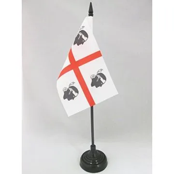DRAPEAU DE TABLE SARDAIGNE 15x10cm - PETIT DRAPEAUX DE BUREAU SARDE - ITALIE 10 x 15 cm