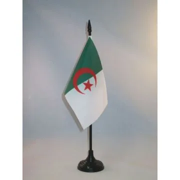 DRAPEAU DE TABLE ALGÉRIE 15x10cm - PETIT DRAPEAUX DE BUREAU ALGÉRIEN 10 x 15 cm
