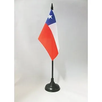 DRAPEAU DE TABLE CHILI 15x10cm - PETIT DRAPEAUX DE BUREAU CHILIEN 10 x 15 cm