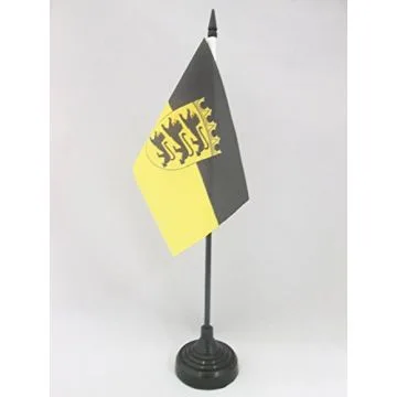 DRAPEAU DE TABLE BADE-WURTEMBERG 15x10cm - PETIT DRAPEAUX DE BUREAU BADEN-WÜRTTEMBERG - LAND ALLEMAGNE 10 x 15 cm