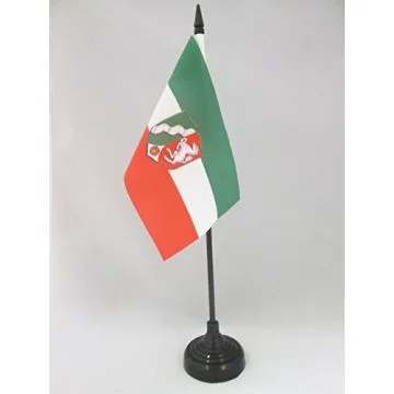 DRAPEAU DE TABLE RHÉNANIE-DU-NORD-WESTPHALIE 15x10cm - PETIT DRAPEAUX DE BUREAU NORDRHEIN-WESTFALEN - LAND ALLEMAGNE 10 x 15 cm