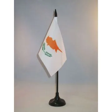 DRAPEAU DE TABLE CHYPRE 15x10cm - PETIT DRAPEAUX DE BUREAU CHYPRIOTE 10 x 15 cm