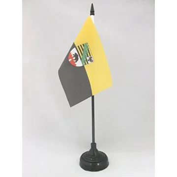 DRAPEAU DE TABLE SAXE-ANHALT 15x10cm - PETIT DRAPEAUX DE BUREAU SACHSEN-ANHALT - LAND ALLEMAGNE 10 x 15 cm
