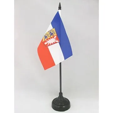 DRAPEAU DE TABLE SCHLESWIG-HOLSTEIN 15x10cm - PETIT DRAPEAUX DE BUREAU SCHLESWIG-HOLSTEIN - LAND ALLEMAGNE 10 x 15 cm