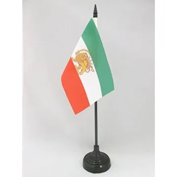 DRAPEAU DE TABLE IRAN ANCIENNE PERSE 15x10cm - PETIT DRAPEAUX DE BUREAU IRANIEN 10 x 15 cm