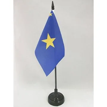 DRAPEAU DE TABLE RÉPUBLIQUE DU CONGO-LÉOPOLDVILLE 15x10cm - PETIT DRAPEAUX DE BUREAU CONGOLAIS 10 x 15 cm