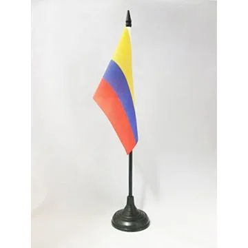 DRAPEAU DE TABLE COLOMBIE 15x10cm - PETIT DRAPEAUX DE BUREAU COLOMBIEN 10 x 15 cm