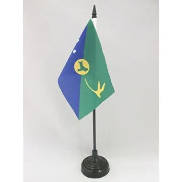 DRAPEAU DE TABLE ILE CHRISTMAS 15x10cm - PETIT DRAPEAUX DE BUREAU DE L\'ÎLE CHRISTMAS - AUSTRALIE 10 x 15 cm