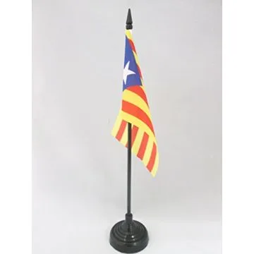 DRAPEAU DE TABLE CATALOGNE ESTELADA 15x10cm - PETIT DRAPEAUX DE BUREAU CATALAN INDÉPENDENTISTE - CATALUÑA 10 x 15 cm