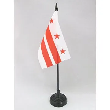 DRAPEAU DE TABLE WASHINGTON DC 15x10cm - PETIT DRAPEAUX DE BUREAU DISTRICT DE COLUMBIA - USA 10 x 15 cm