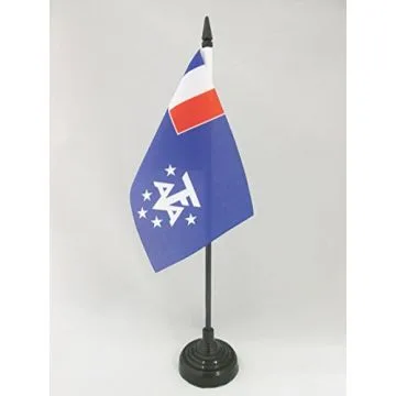 DRAPEAU DE TABLE TERRES AUSTRALES ET ANTARCTIQUES FRANÇAISE 15x10cm - PETIT DRAPEAUX DE BUREAU FRANÇAIS - FRANCE 10 x 15 cm