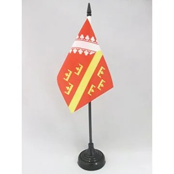 DRAPEAU DE TABLE ALSACE ANCIEN 15x10cm - PETIT DRAPEAUX DE BUREAU ALSACIEN - FRANCE 10 x 15 cm