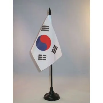 DRAPEAU DE TABLE CORÉE DU SUD 15x10cm - PETIT DRAPEAUX DE BUREAU CORÉEN 10 x 15 cm
