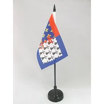 DRAPEAU DE TABLE PAYS DE LA LOIRE 15x10cm - PETIT DRAPEAUX DE BUREAU LIGÉRIEN - FRANCE 10 x 15 cm