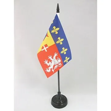 DRAPEAU DE TABLE RHÔNE-ALPES 15x10cm - PETIT DRAPEAUX DE BUREAU RHÔNALPIN - FRANCE 10 x 15 cm