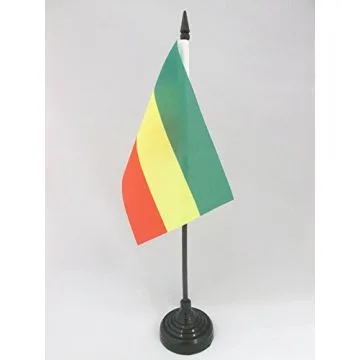 DRAPEAU DE TABLE ETHIOPIE SANS ARMOIRIES 15x10cm - PETIT DRAPEAUX DE BUREAU ÉTHIOPIEN 10 x 15 cm