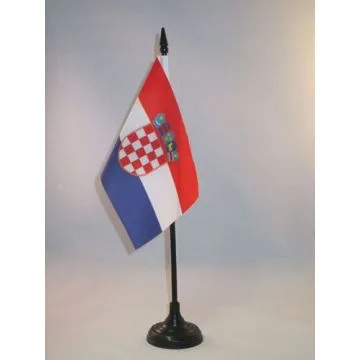 DRAPEAU DE TABLE CROATIE 15x10cm - PETIT DRAPEAUX DE BUREAU CROATE 10 x 15 cm