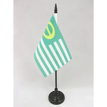 DRAPEAU DE TABLE ECOLOGISTE 15x10cm - PETIT DRAPEAUX DE BUREAU ÉCOLOGIQUE - VERT 10 x 15 cm