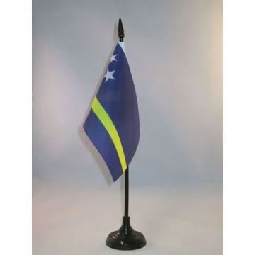 DRAPEAU DE TABLE CURAÇAO 15x10cm - PETIT DRAPEAUX DE BUREAU HOLLANDAIS 10 x 15 cm