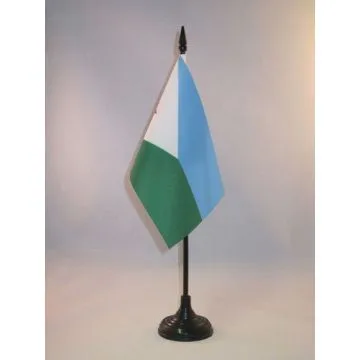 DRAPEAU DE TABLE DJIBOUTI 15x10cm - PETIT DRAPEAUX DE BUREAU DJIBOUTIEN 10 x 15 cm