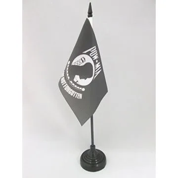 DRAPEAU DE TABLE USA POW MIA REMEMBER 15x10cm - PETIT DRAPEAUX DE BUREAU AMÉRICAIN - ETATS-UNIS 10 x 15 cm