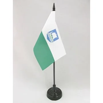 DRAPEAU DE TABLE SAAREMAA 15x10cm - PETIT DRAPEAUX DE BUREAU ESTONIEN - ESTONIE 10 x 15 cm