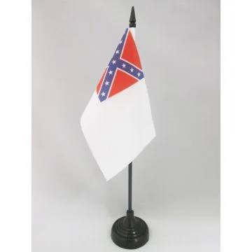 DRAPEAU DE TABLE ÉTATS CONFÉDÉRÉS D\'AMÉRIQUE 1863-1865 15x10cm - PETIT DRAPEAUX DE BUREAU REBEL - USA CONFÉDÉRÉ 10 x 15 cm