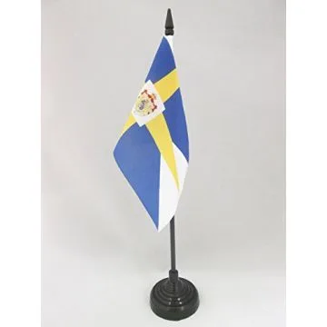 DRAPEAU DE TABLE ROYAL SUÈDE 15x10cm - PETIT DRAPEAUX DE BUREAU SUÉDOIS 10 x 15 cm
