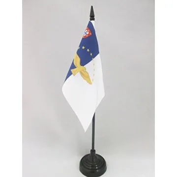 DRAPEAU DE TABLE AÇORES 15x10cm - PETIT DRAPEAUX DE BUREAU PORTUGAIS - PORTUGAL 10 x 15 cm