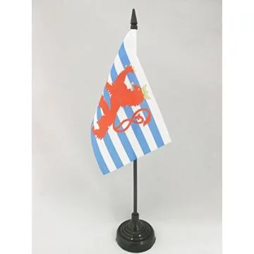 DRAPEAU DE TABLE LUXEMBOURG AVEC LION 15x10cm - PETIT DRAPEAUX DE BUREAU LUXEMBOURGEOIS 10 x 15 cm