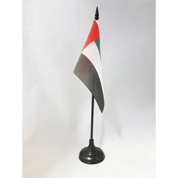 DRAPEAU DE TABLE EMIRATS ARABES UNIS 15x10cm - PETIT DRAPEAUX DE BUREAU ÉMIRATI 10 x 15 cm