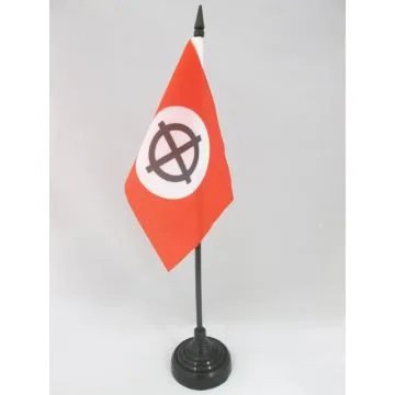 DRAPEAU DE TABLE CROIX CELTIQUE ROUGE 15x10cm - PETIT DRAPEAUX DE BUREAU CROIX NIMBÉE - CHRISTIANNISME 10 x 15 cm