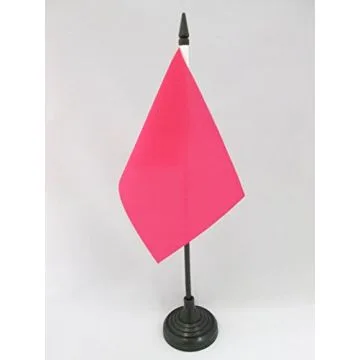 DRAPEAU DE TABLE UNICOLORE CERISE 15x10cm - PETIT DRAPEAUX DE BUREAU DE COULEUR ROUGE CERISE 10 x 15 cm