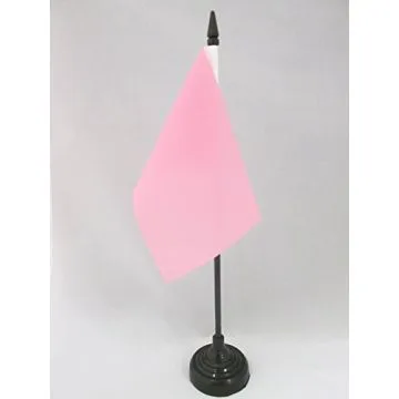 DRAPEAU DE TABLE UNICOLORE ROSE 15x10cm - PETIT DRAPEAUX DE BUREAU DE COULEUR ROSE 10 x 15 cm