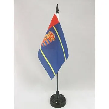 DRAPEAU DE TABLE MOSTOLES 15x10cm - PETIT DRAPEAUX DE BUREAU ESPAGNOL - ESPAGNE 10 x 15 cm