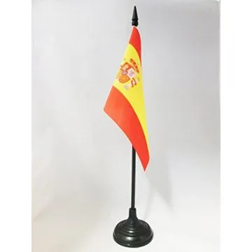 DRAPEAU DE TABLE ESPAGNE 15x10cm - PETIT DRAPEAUX DE BUREAU ESPAGNOL 10 x 15 cm