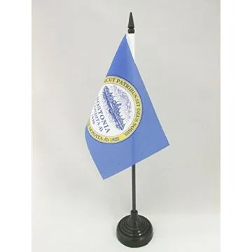 DRAPEAU DE TABLE BOSTON CITY 15x10cm - PETIT DRAPEAUX DE BUREAU MASSACHUSETTS - USA 10 x 15 cm